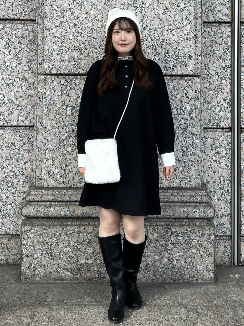 sayaさんの「OPAQUE.CLIP｜ロゴ入りリブニットワッチ」を使ったコーディネート
