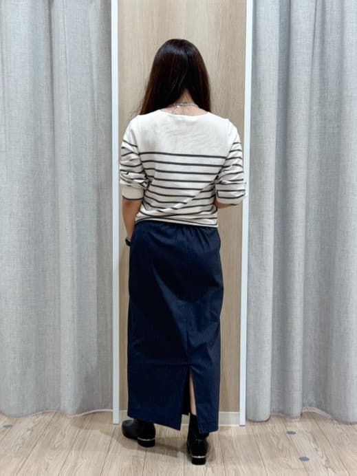 sachiさんの「grove｜【最終お値下げ！】ガーターボートネックプルオーバー【洗える/毛玉軽減】」を使ったコーディネート