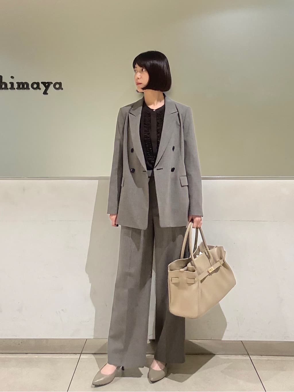 Itoさんの「UNTITLED｜【セットアップ可/洗える】ウールライク ワイドパンツ」を使ったコーディネート