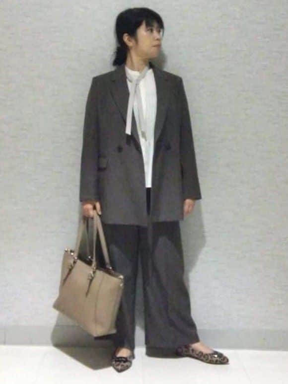 sakoさんの「Reflect｜【配色ボウタイ付き】八分袖ジョーゼットブラウス」を使ったコーディネート