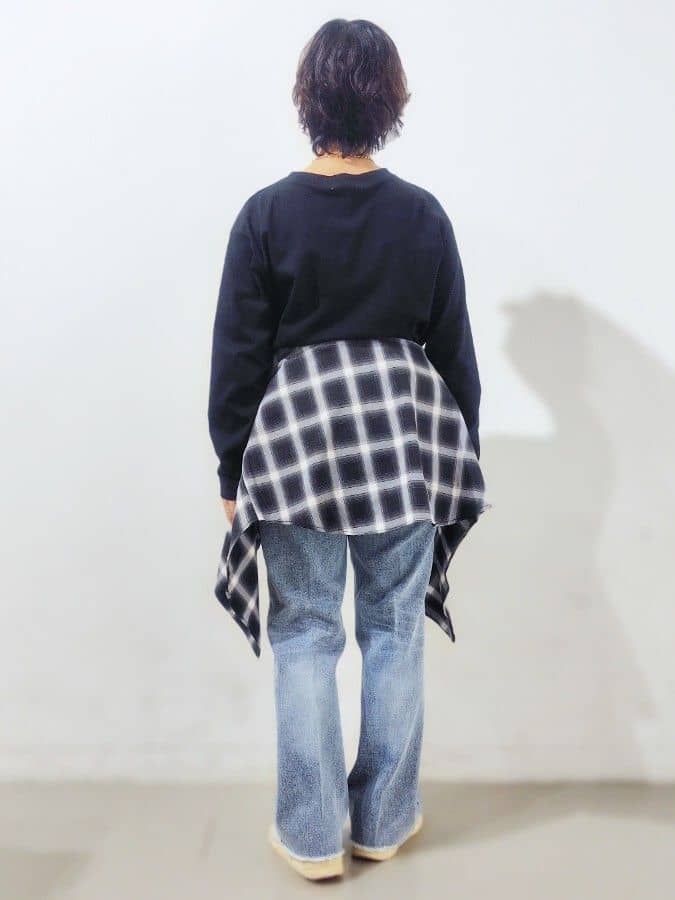 kodamaさんの「THE SHOP TK｜【即戦力/軽羽織】チェックドルマンシャツ」を使ったコーディネート