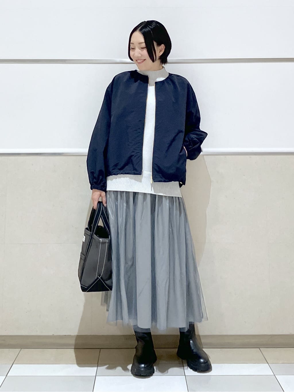 eriko さんの「Dessin｜【洗える】ニットチュールドッキングワンピース」を使ったコーディネート