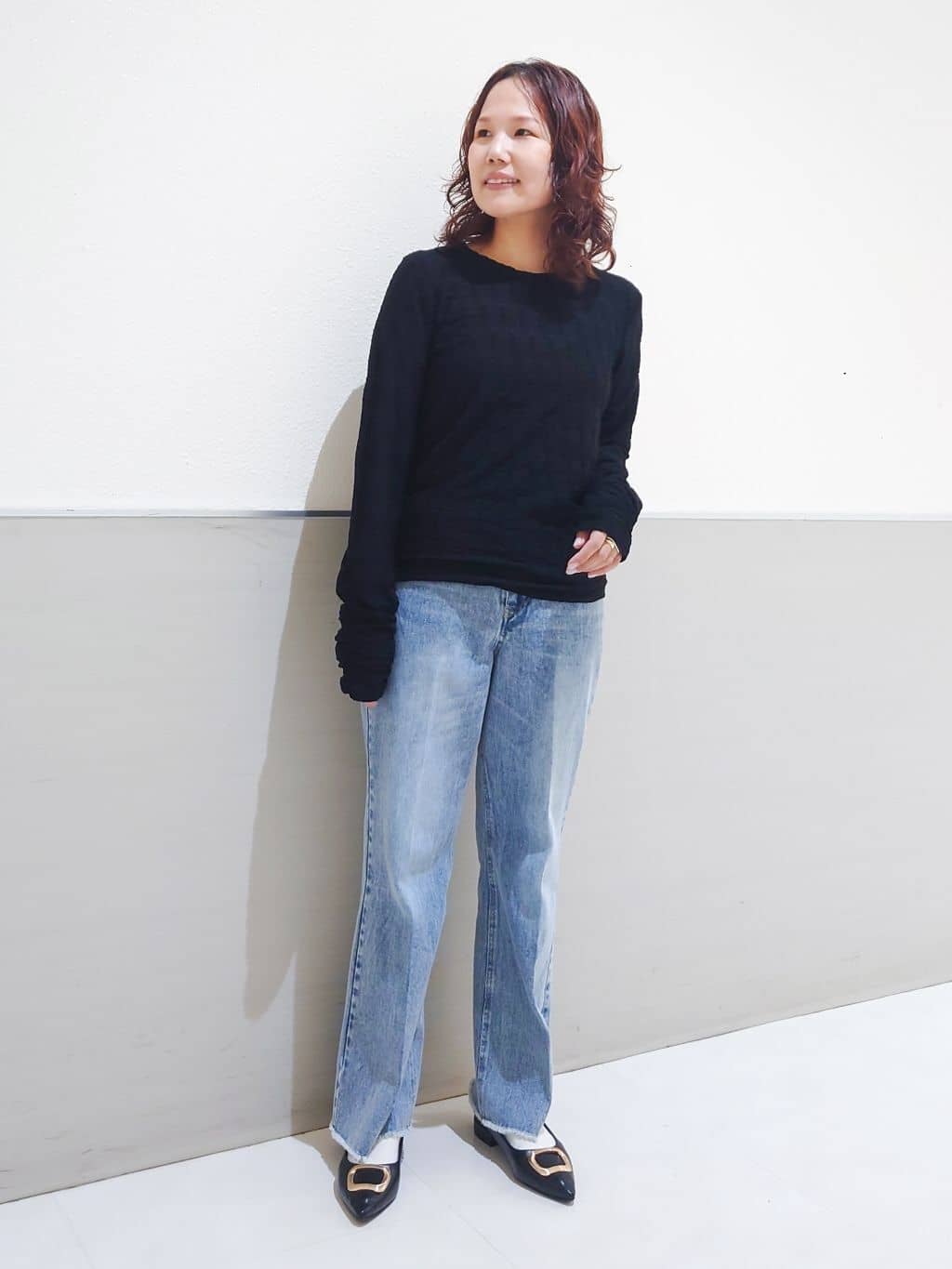 maruさんの「THE SHOP TK｜スエードライク ライダースジャケット」を使ったコーディネート
