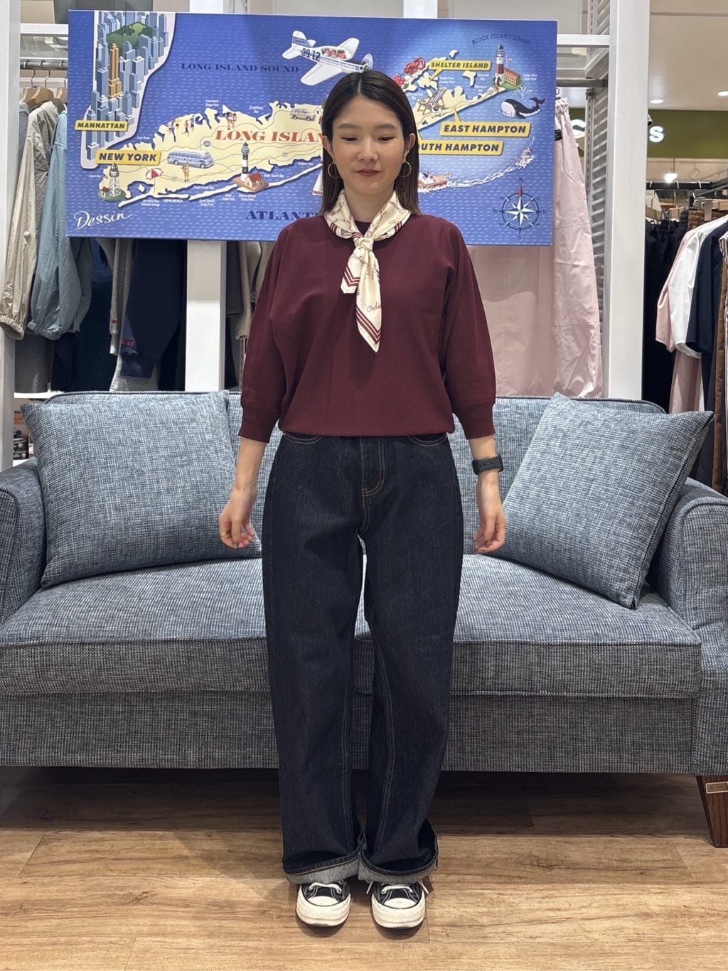 risaさんの「Dessin｜【洗える】後ろボタンニットプルオーバー七分袖」を使ったコーディネート