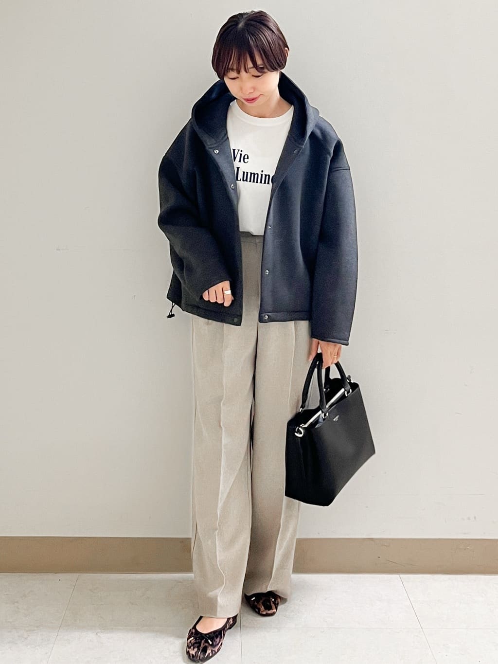あかねさんの「OPAQUE.CLIP｜ロングロゴTシャツ【洗濯機OK】」を使ったコーディネート