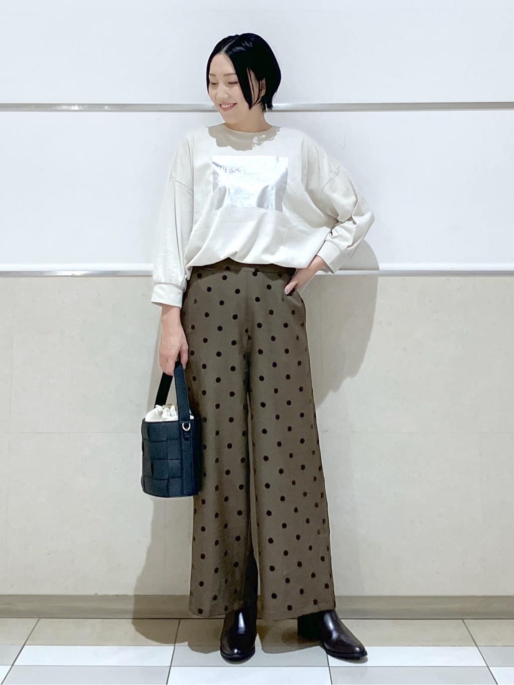 eriko さんの「Dessin｜【洗える】箔プリントロングTシャツ」を使ったコーディネート