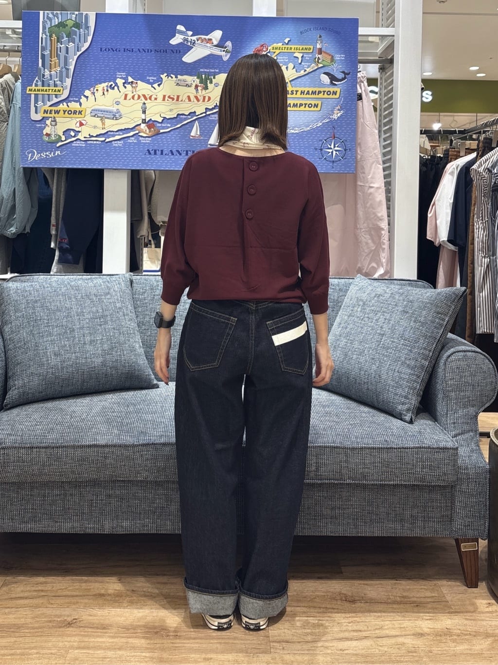 risaさんの「Dessin｜【洗える】後ろボタンニットプルオーバー七分袖」を使ったコーディネート