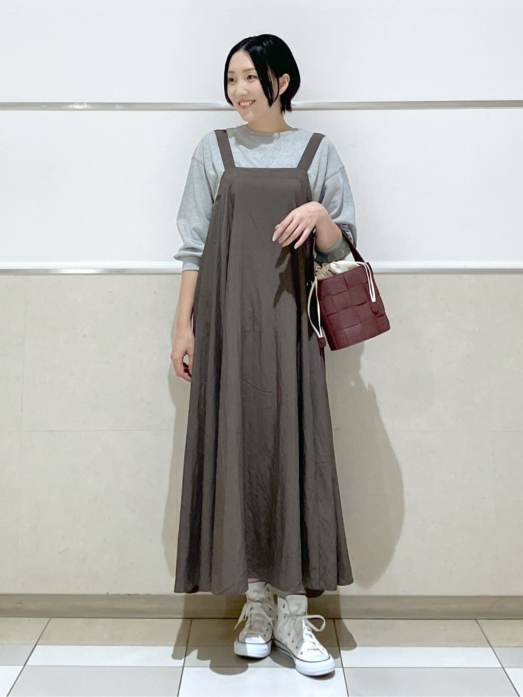 eriko さんの「Dessin｜【洗える】ナイロンジャンパースカート」を使ったコーディネート