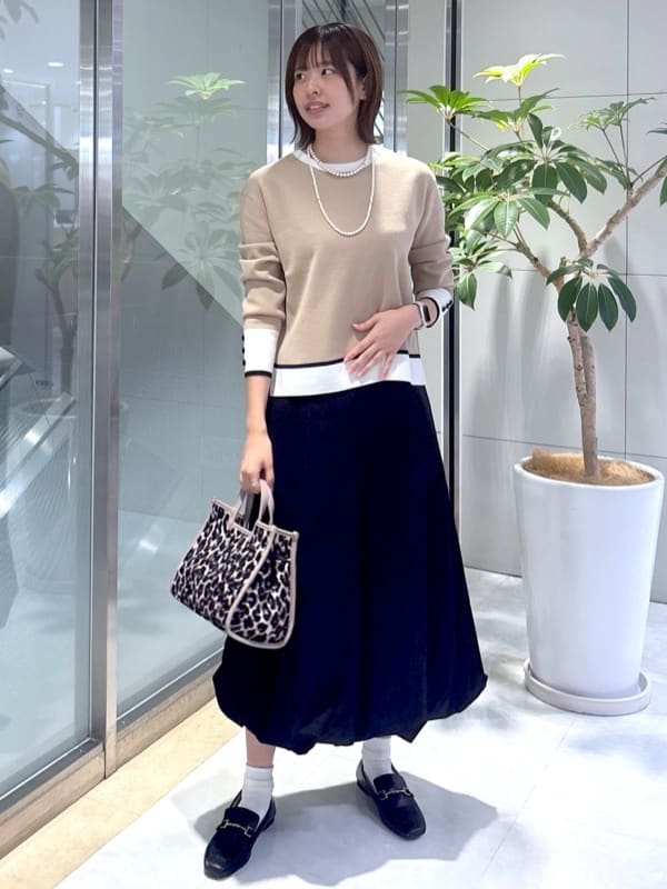 yukaさんの「UNTITLED｜【アンサンブル可/洗える】ウールミラノリブニット」を使ったコーディネート
