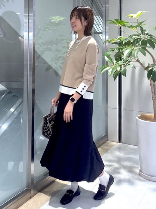 yukaさんの「UNTITLED｜【アンサンブル可/洗える】ウールミラノリブニット」を使ったコーディネート