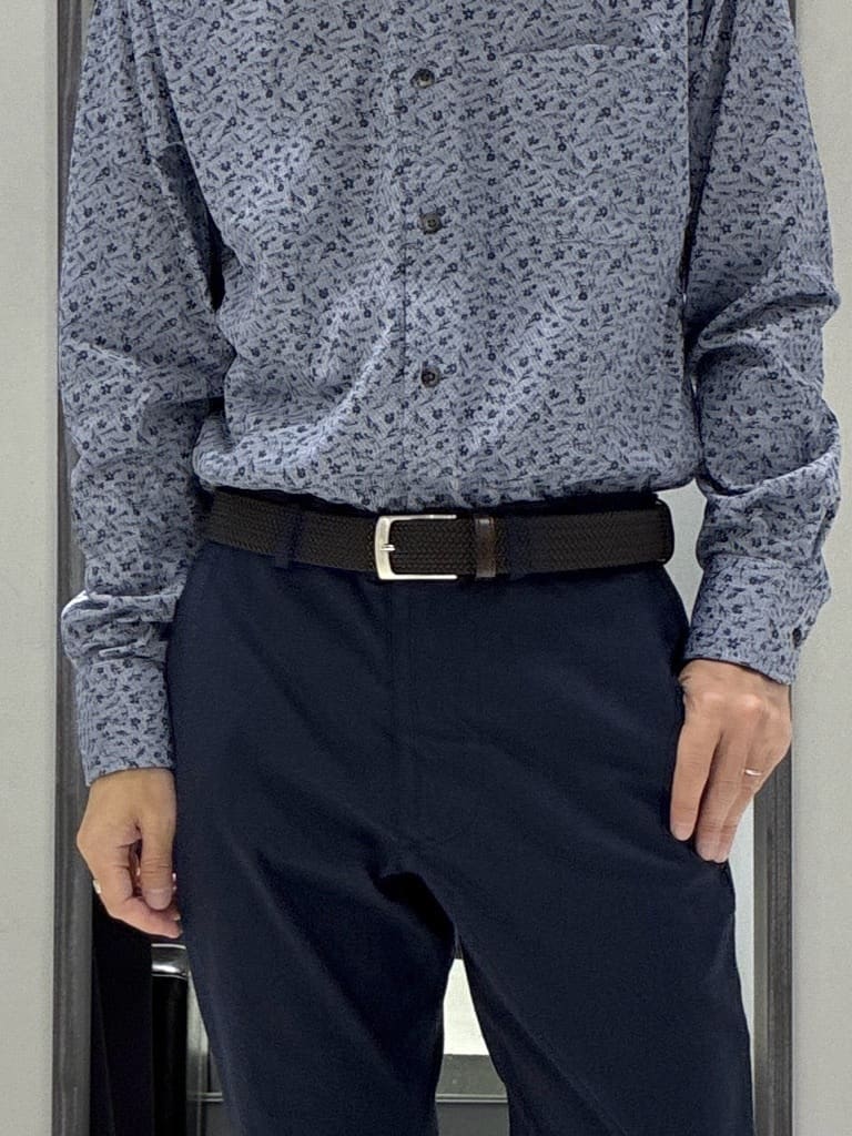 わいずみさんの「TAKEO KIKUCHI｜クールマックス 鹿の子 フラワープリントシャツ」を使ったコーディネート