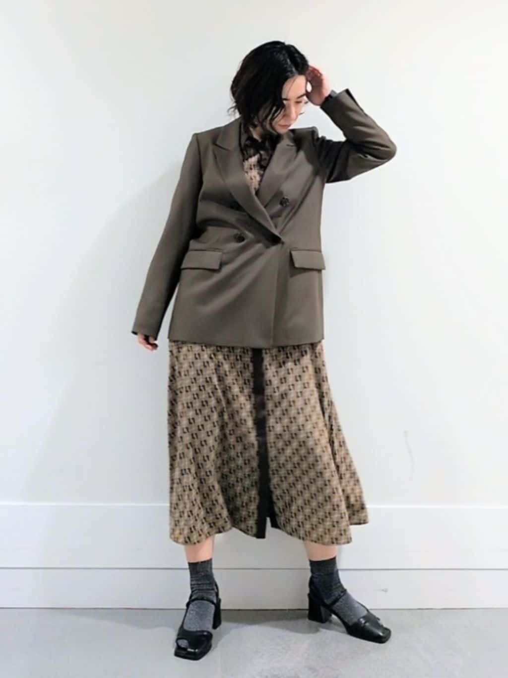 ミズタさんの「UNTITLED｜【セットアップ可】ウールライク ダブルブレストジャケット」を使ったコーディネート