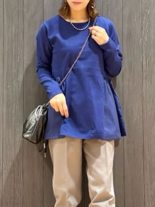 meiさんの「SHOO･LA･RUE｜【洗濯機可/S-LL/体型カバー】異素材きりかえ Aラインニット」を使ったコーディネート