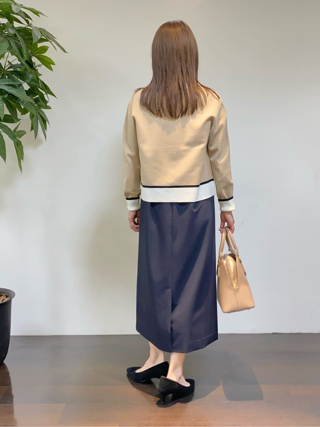 tomoさんの「UNTITLED｜【洗える/ストレッチ性】スーツライク ストライプワンピース」を使ったコーディネート