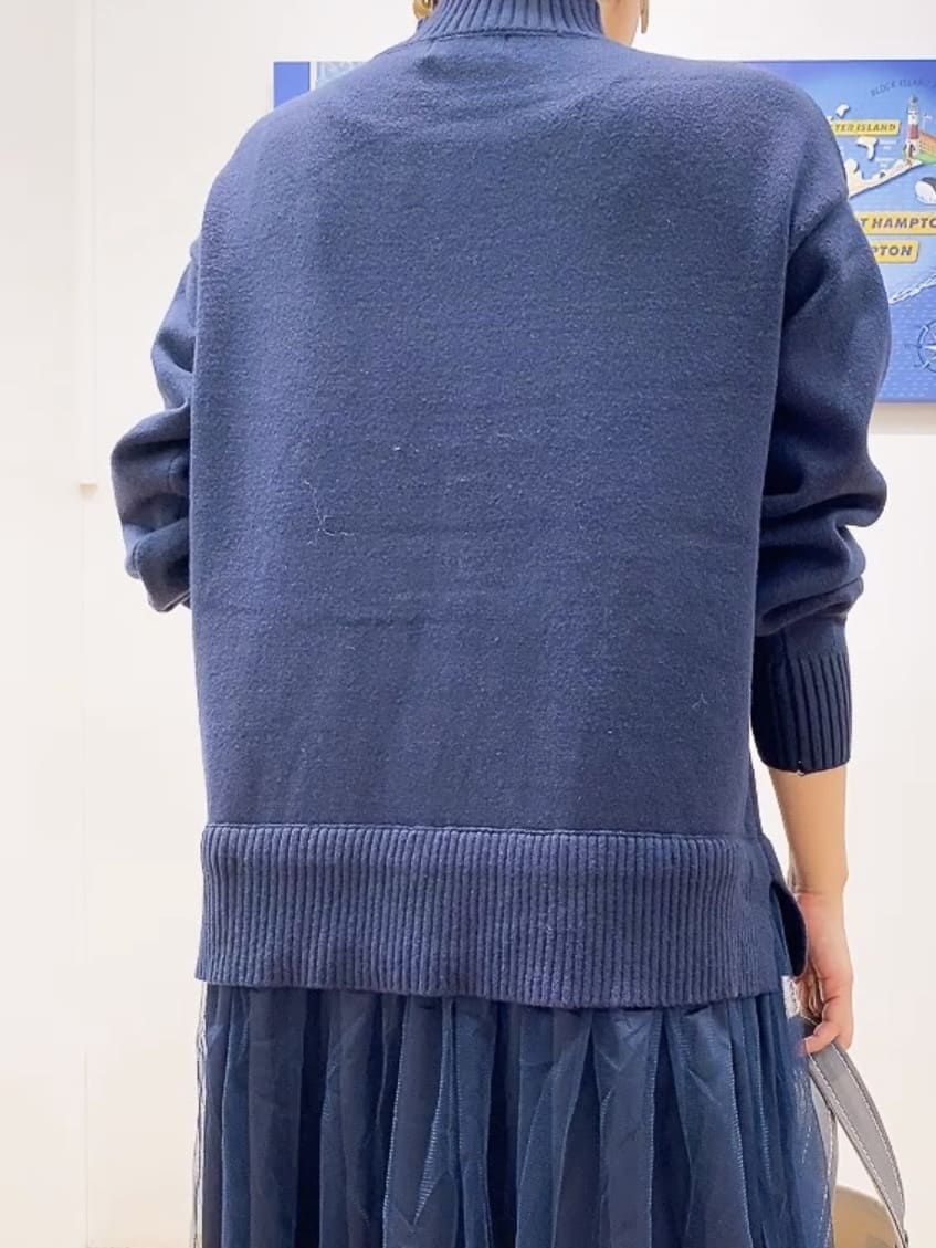 Hamaさんの「Dessin｜【洗える】ニットチュールドッキングワンピース」を使ったコーディネート
