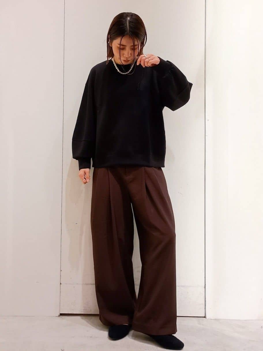 shinkoさんの「OPAQUE.CLIP｜タックデザインワイドパンツ【洗濯機OK】」を使ったコーディネート