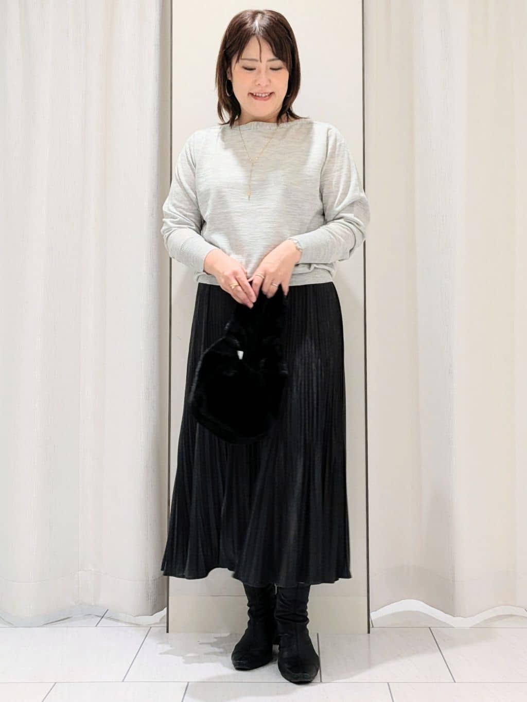 Onumaさんの「UNTITLED｜【アンサンブル可/洗える/ボタンなし】シルクウールカシミヤ 着流しカーディガン」を使ったコーディネート
