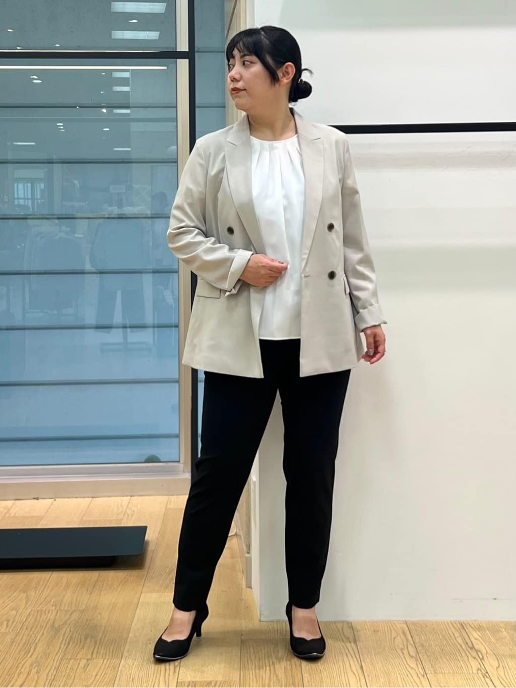 shimaさんの「INDIVI｜【UVケア】タックブラウス」を使ったコーディネート