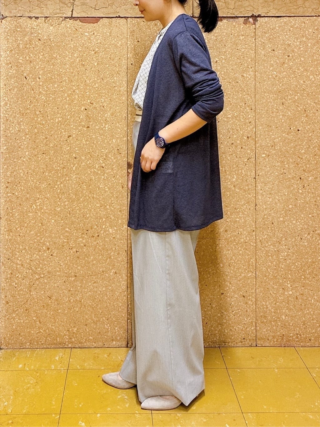 hattoriさんの「INDIVI｜【UVケア】モノグラム ボウタイデザインブラウス」を使ったコーディネート
