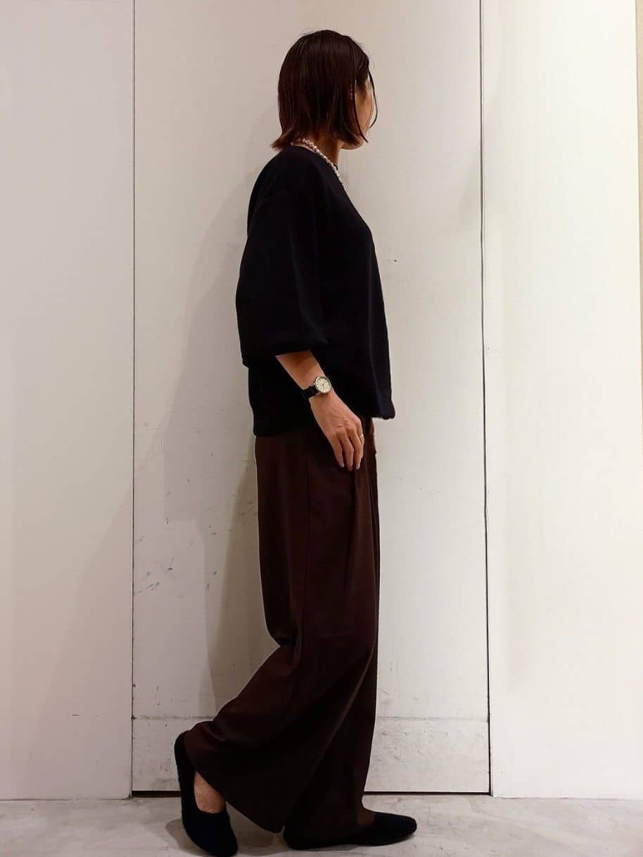 shinkoさんの「OPAQUE.CLIP｜タックデザインワイドパンツ【洗濯機OK】」を使ったコーディネート