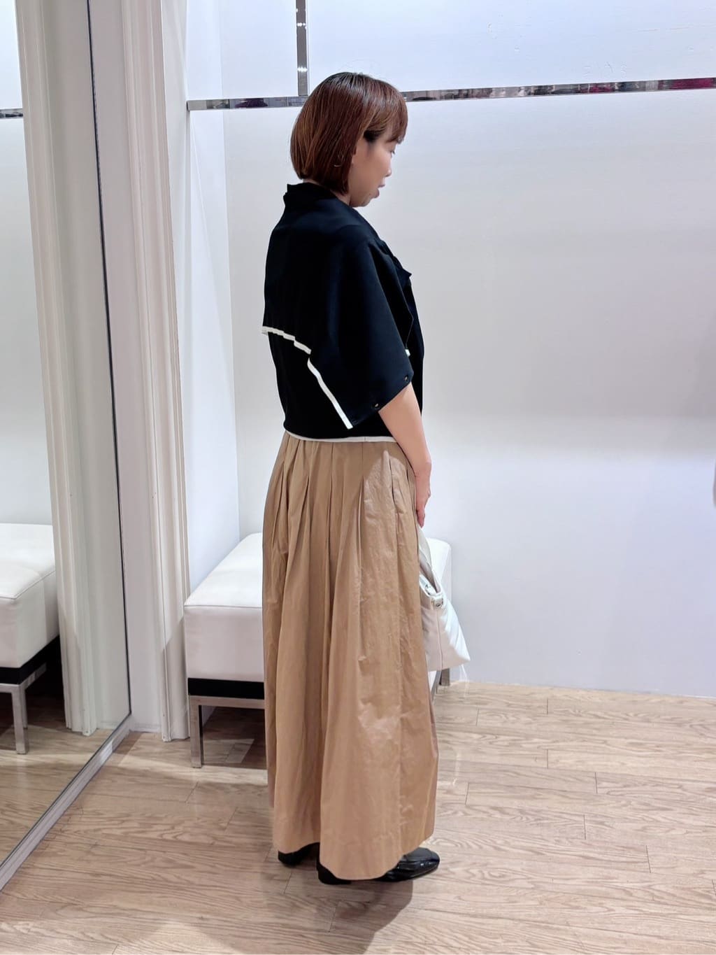 Satoさんの「UNTITLED｜【アンサンブル可/薄手/洗える】5分袖クルーニット」を使ったコーディネート