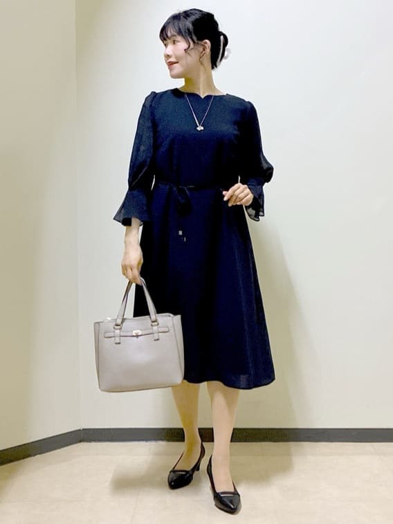 beni_gingerさんの「Reflect｜【SS-4Lサイズ／付属リボン】スリーブデザインジョーゼットワンピース」を使ったコーディネート