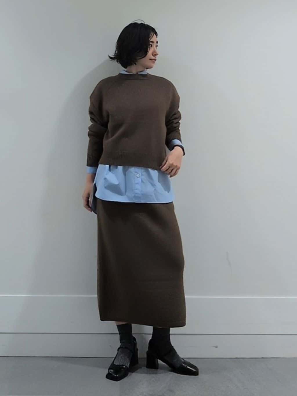 ミズタさんの「UNTITLED｜【セットアップ可/ゆったり】ウール混ラメニット」を使ったコーディネート