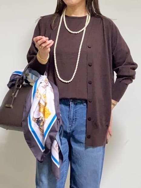 tomoさんの「UNTITLED｜【アンサンブル可/六分袖/洗える】ウールシルクニット」を使ったコーディネート