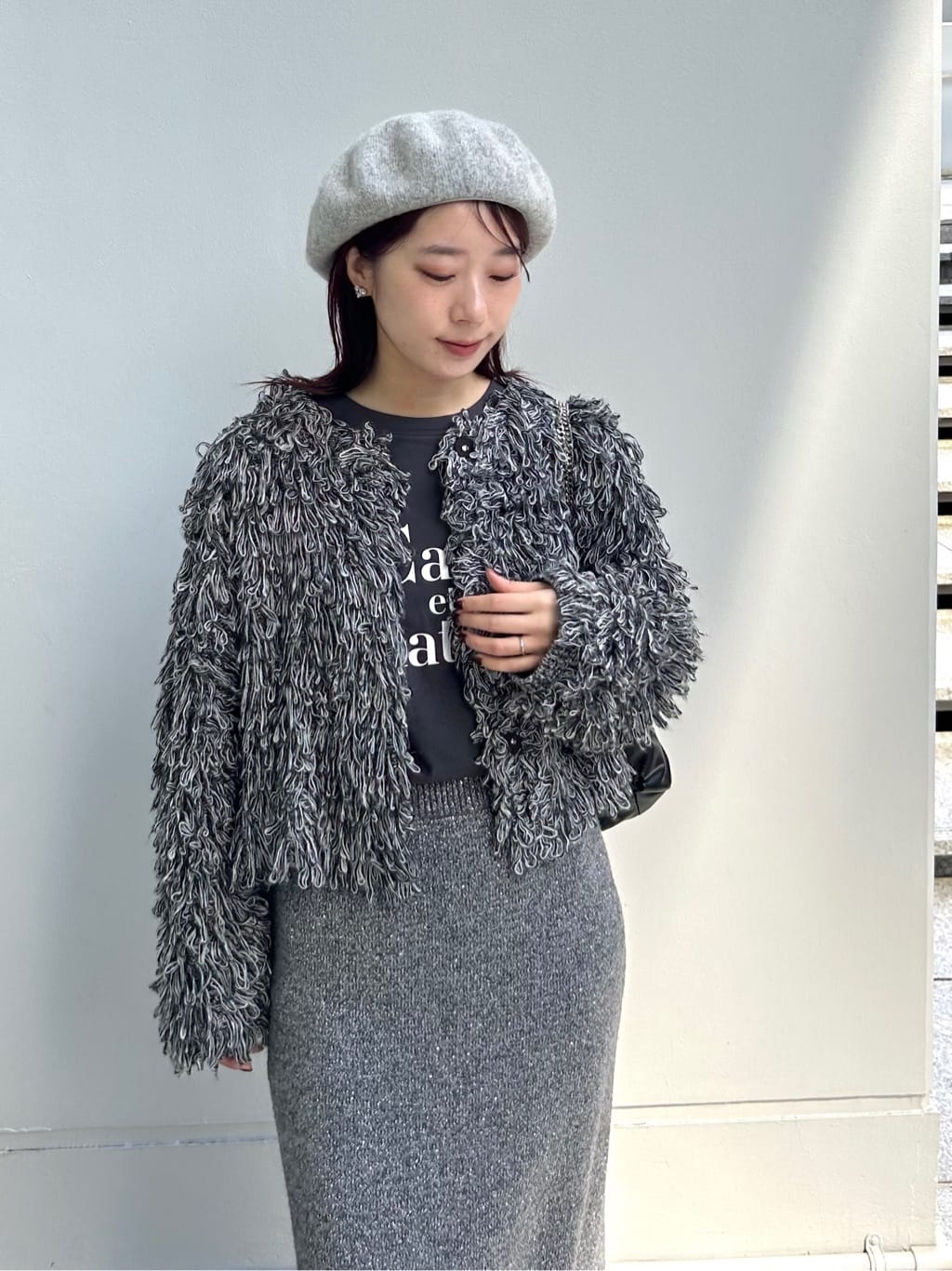 RINAさんの「OPAQUE.CLIP｜ループヤーンニットカーディガン」を使ったコーディネート