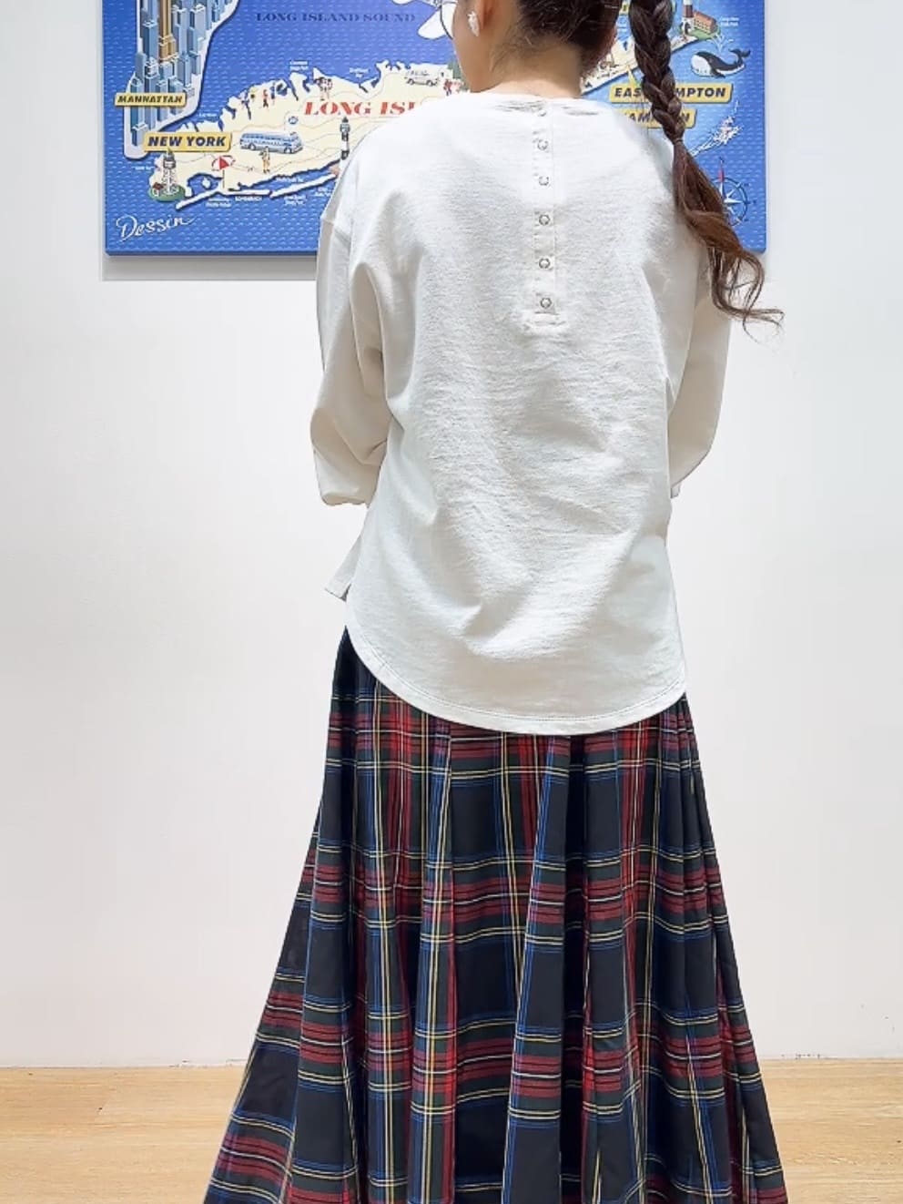 Yasucoさんの「Dessin｜【360度可愛い・洗える】バックヘンリーカットソー」を使ったコーディネート