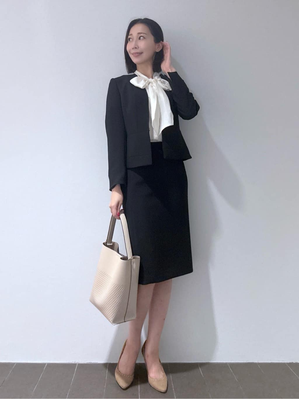 Yukaさんの「COUP DE CHANCE｜【手洗い可／日本製】ボウタイブラウス」を使ったコーディネート
