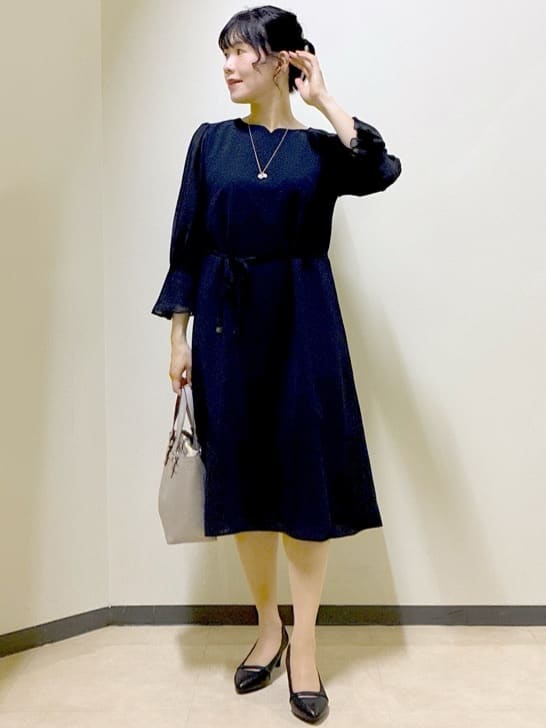  beni_gingerさんの「Reflect｜【SS-4Lサイズ／付属リボン】スリーブデザインジョーゼットワンピース」を使ったコーディネート