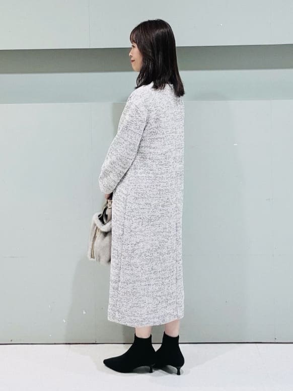 makiさんの「UNTITLED｜【洗える/ストレッチ】ツイードジャージワンピース」を使ったコーディネート