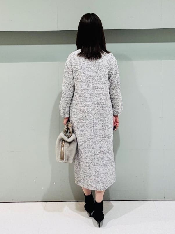 makiさんの「UNTITLED｜【洗える/ストレッチ】ツイードジャージワンピース」を使ったコーディネート