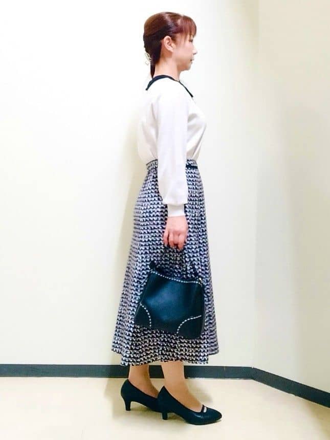 花さんの「Reflect｜【選べる6色／長く着られる◎】ボートネックニット」を使ったコーディネート