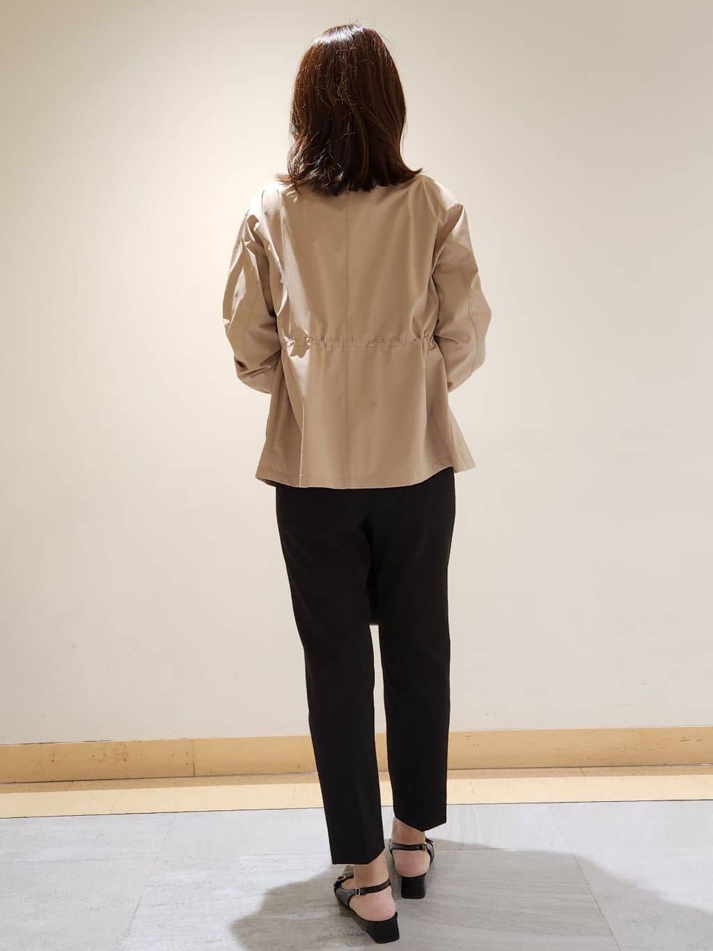 yukaさんの「COUP DE CHANCE｜◆【手洗い可／裏地なし／ウエスト絞り可】スタンド衿ブルゾン」を使ったコーディネート