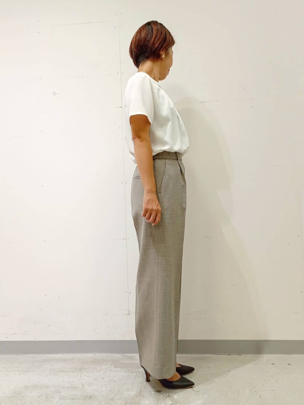 Kさんの「INDIVI｜【UVケア】モノグラム ボウタイデザインブラウス」を使ったコーディネート