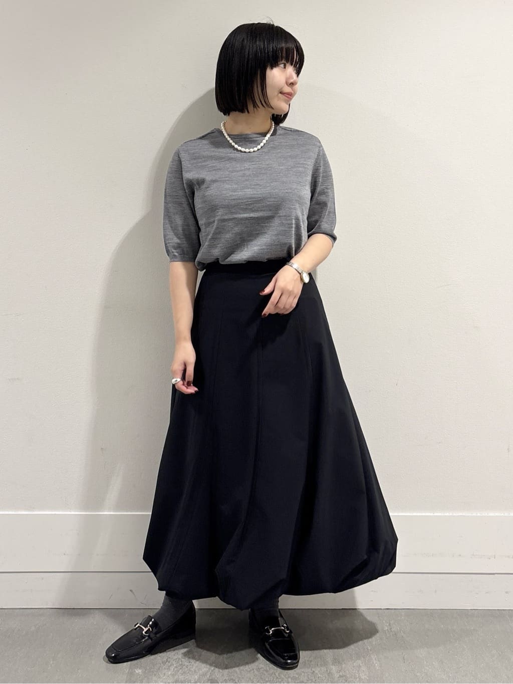 モエカさんの「UNTITLED｜【アンサンブル可/六分袖/洗える】ウールシルクニット」を使ったコーディネート