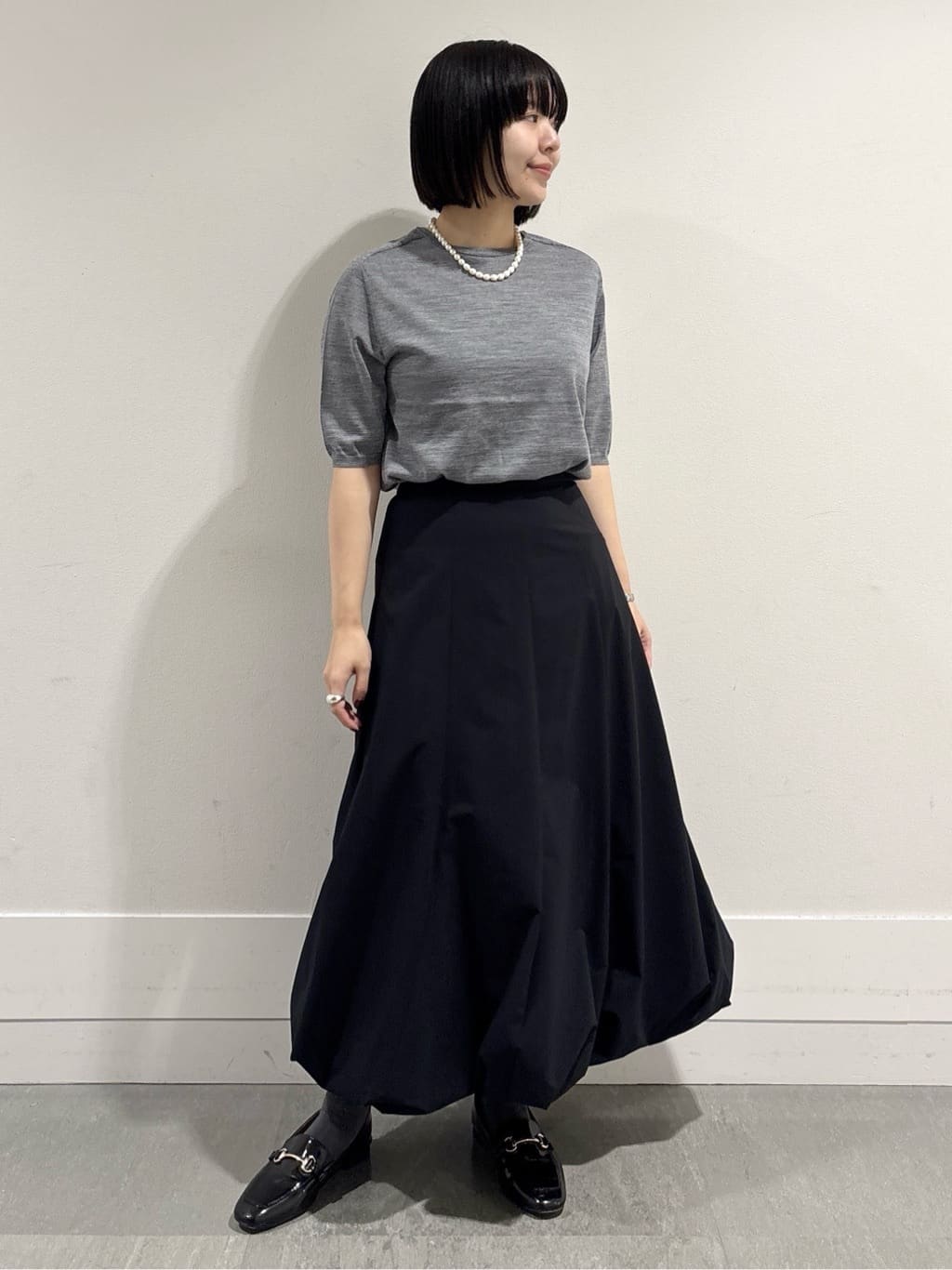 モエカさんの「UNTITLED｜【アンサンブル可/六分袖/洗える】ウールシルクニット」を使ったコーディネート