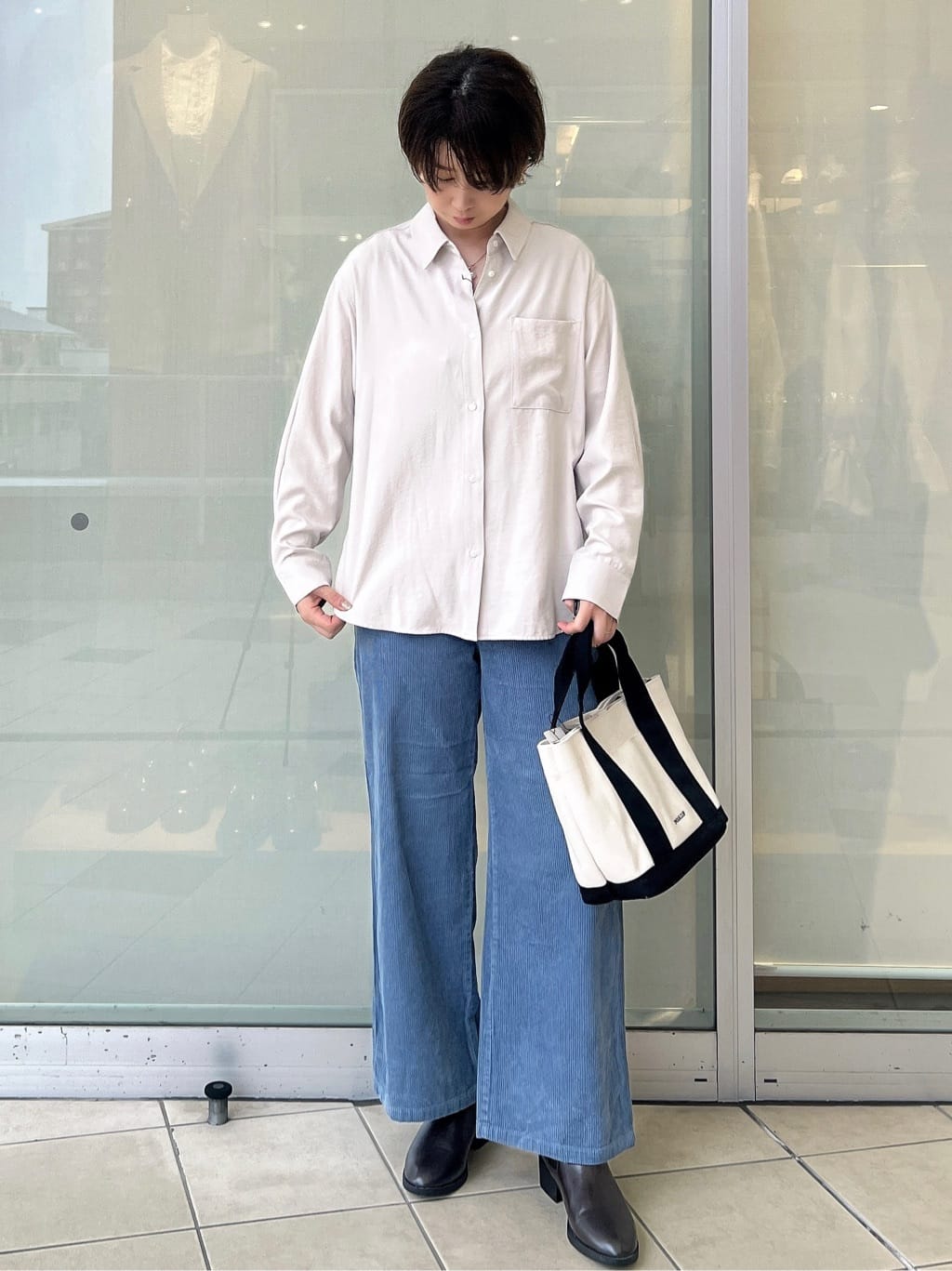 yo-koさんの「OPAQUE.CLIP｜スエードライクシャツ【洗濯機OK】」を使ったコーディネート