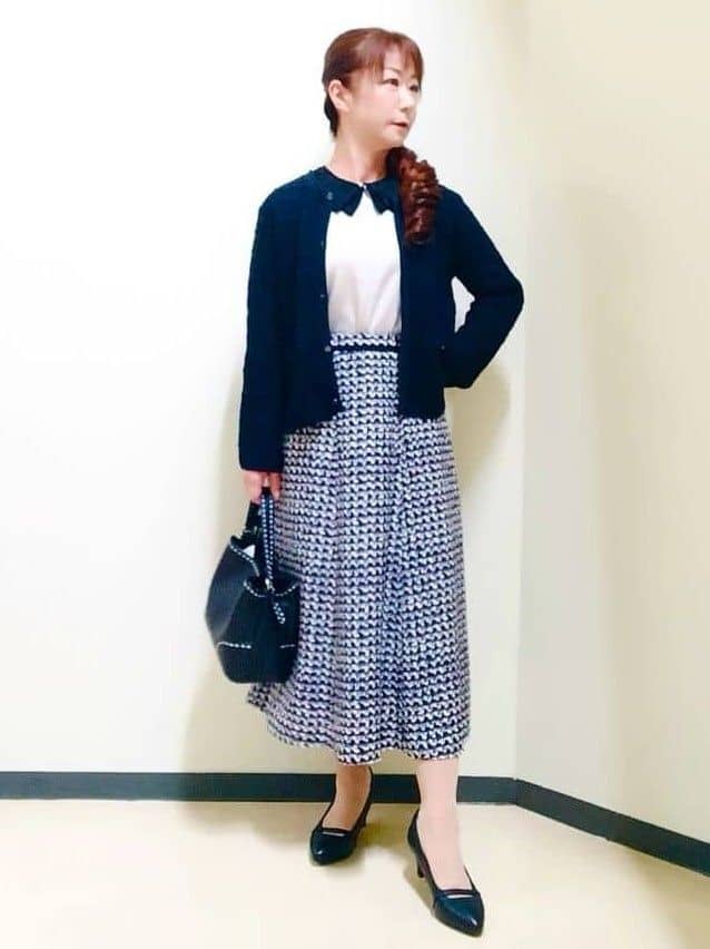 花さんの「Reflect｜【選べる6色／長く着られる◎】ボートネックニット」を使ったコーディネート