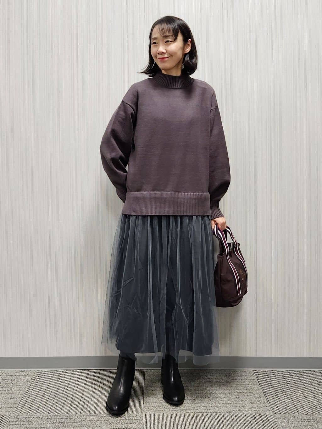 naraさんの「Dessin｜【洗える】ニットチュールドッキングワンピース」を使ったコーディネート