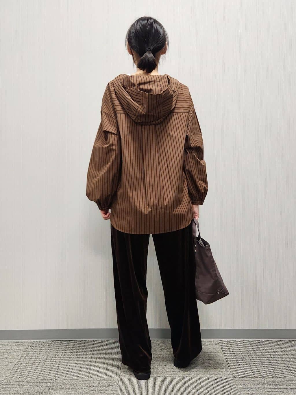 naraさんの「Dessin｜【洗える】ストライプフードブラウス」を使ったコーディネート