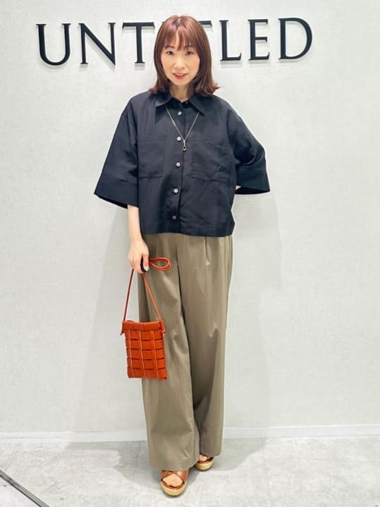Miwaさんの「UNTITLED｜【洗える/スキッパー】フレンチスリーブシアーブラウス」を使ったコーディネート