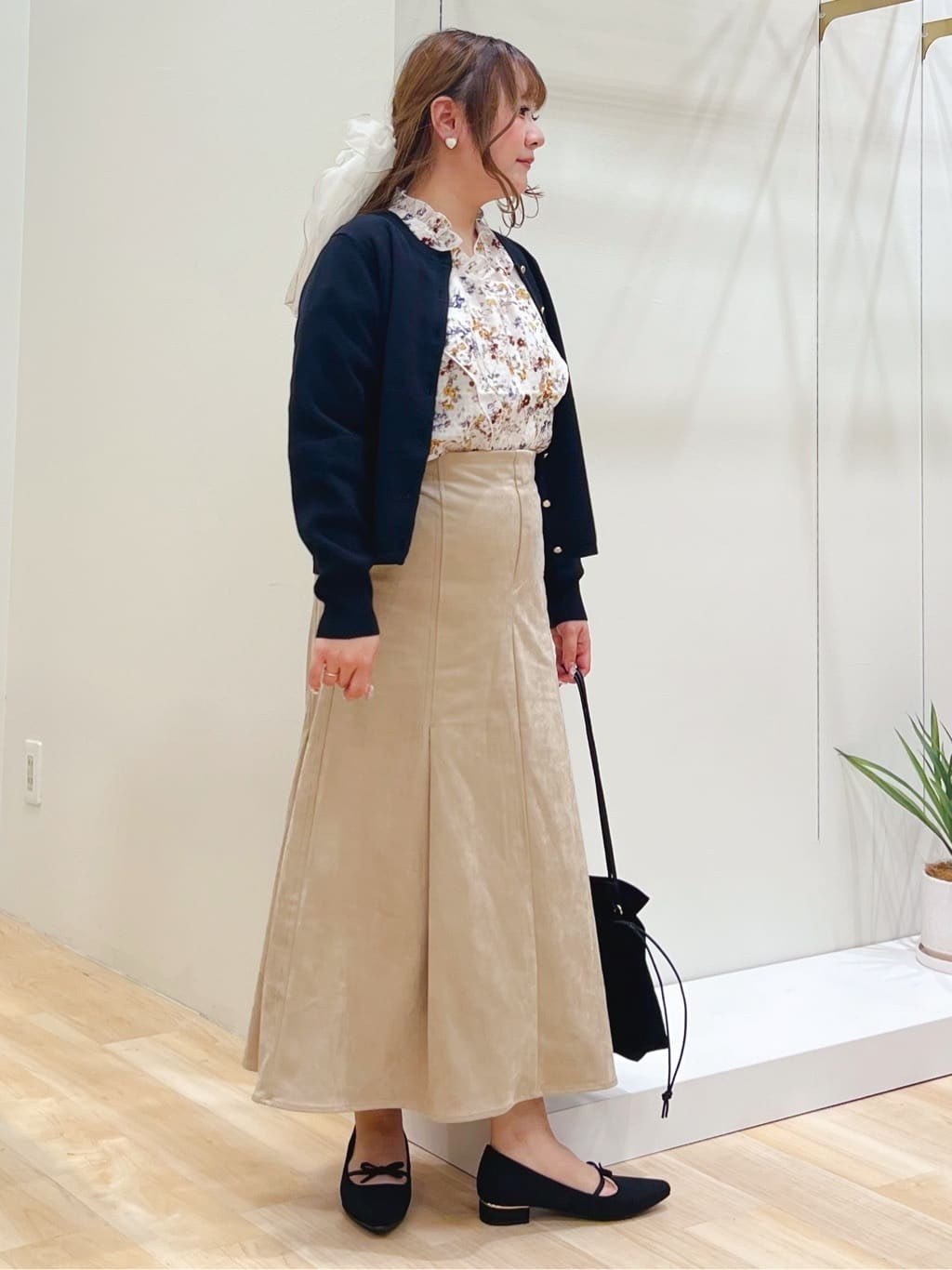 みことさんの「grove｜【毛玉軽減／洗える】編地切替カーディガン」を使ったコーディネート
