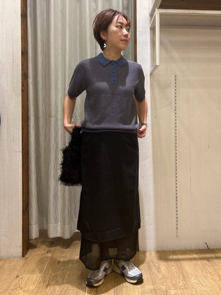 ga_riさんの「THE SHOP TK｜フリンジボア巾着バッグ」を使ったコーディネート