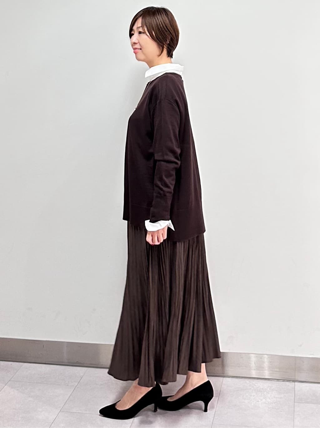 みなこさんの「UNTITLED｜【8色展開/体型カバー】魅せるタイムレスニット」を使ったコーディネート