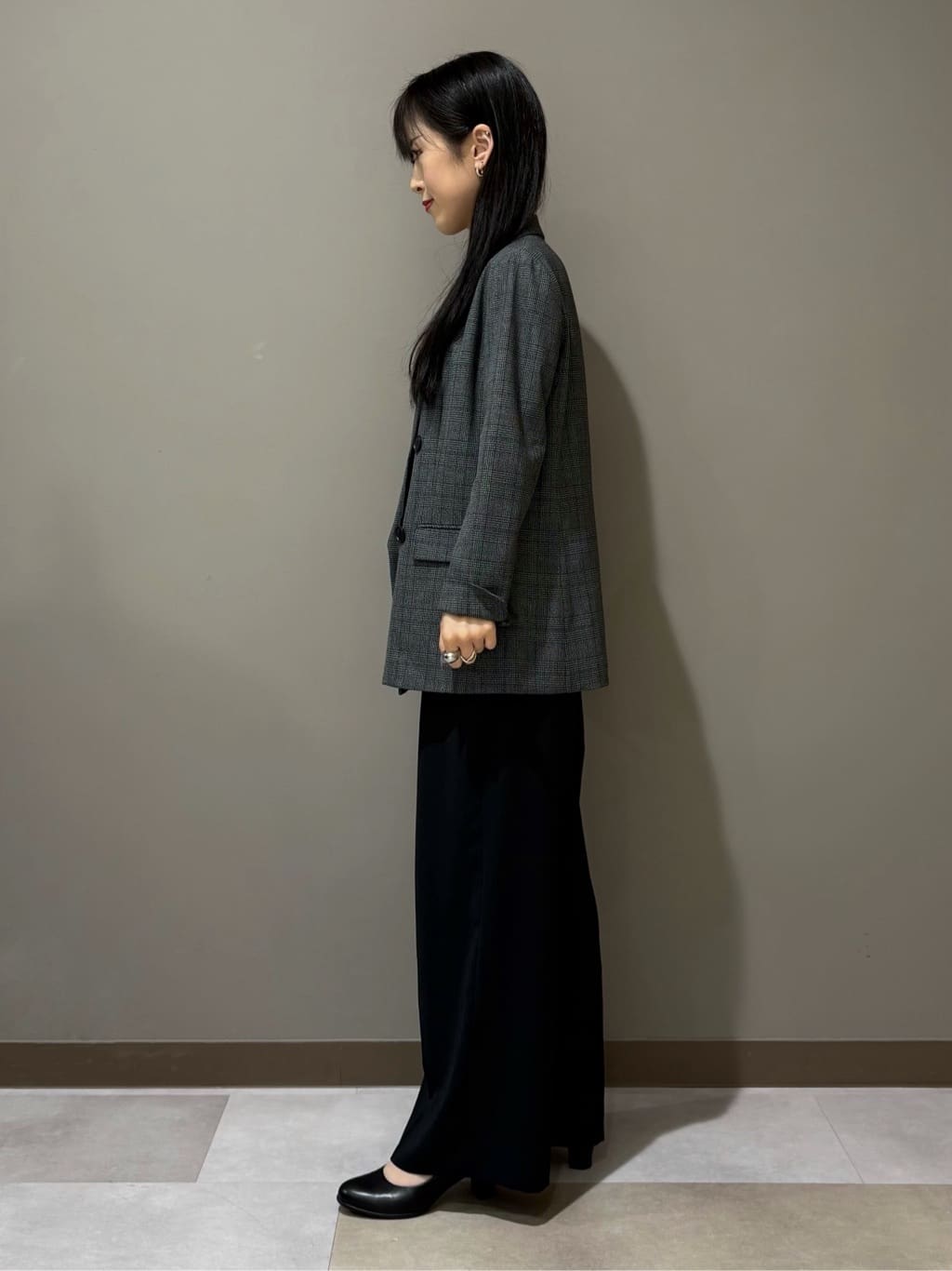 KEIKOさんの「INDIVI｜【洗える／オンオフ】チェック柄ダブルジャケット」を使ったコーディネート