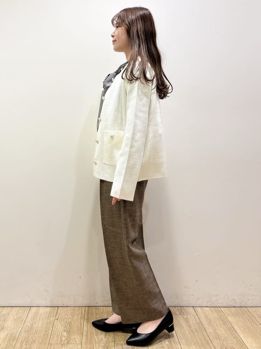 ayaさんの「index｜アシンメトリーレイヤードボウタイブラウス【洗濯機OK／イージーアイロン／防シワ】《XS～3L》」を使ったコーディネート