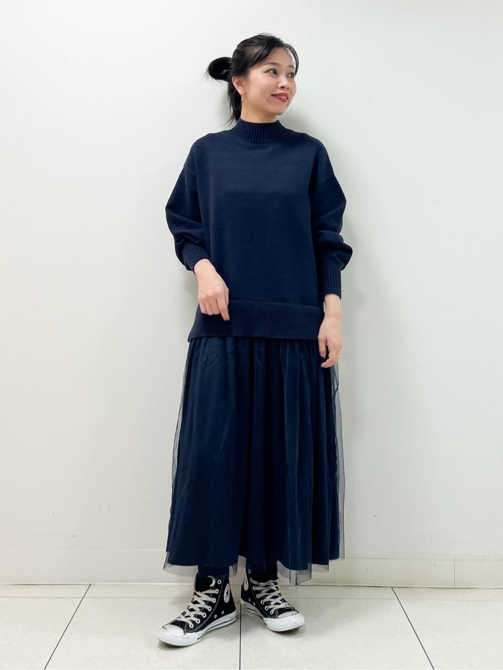 Kaiさんの「Dessin｜【洗える】ニットチュールドッキングワンピース」を使ったコーディネート